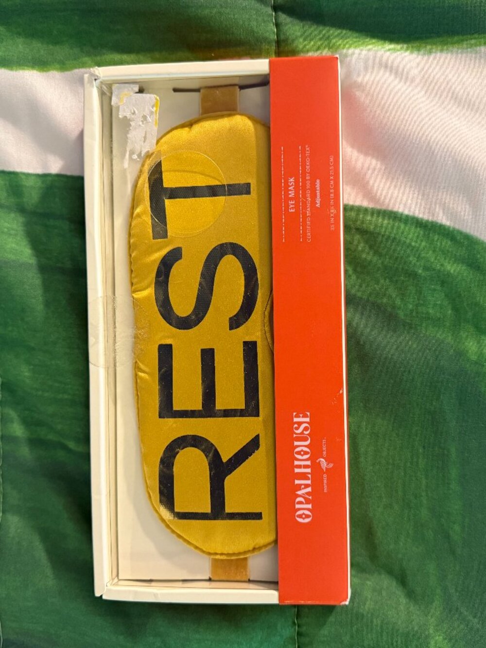 NEW IN BOX - OPALHOUSE EYE MASK - REST - MUSTARD